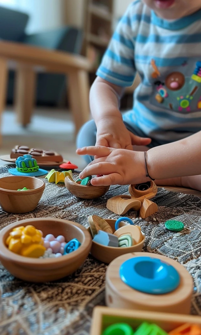 A child absorbed in small world play