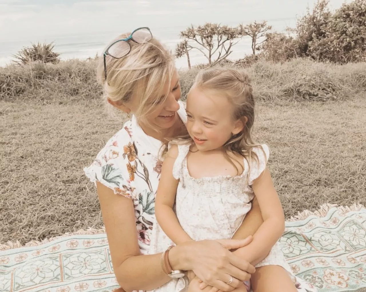 A warm moment between an adult and a young child